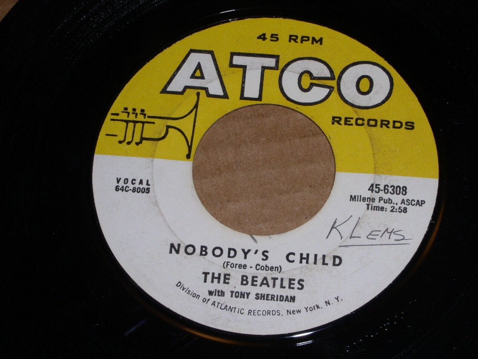 The Beatles Ain't She Sweet Nobody's Child 45 Rpm Phonograph Record ...