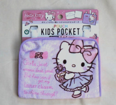 New Authentic Sanrio Hello Kitty Clip Cotton Zipper Pouch for Girls /Kid... - £6.97 GBP