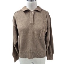 Vtg 90s Outback Red Ramie/Cotton Henley Sweater Ribbed Oversized  Brown ... - $33.86