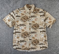 Morgan Creek Outfitters Shirt Mens XL Brown Fishing Pattern Button Down ... - £15.18 GBP