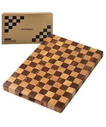 Rectangle End Grain Acacia/Rubber Wood Cutting Board -Reversible Hand Gr... - £100.78 GBP