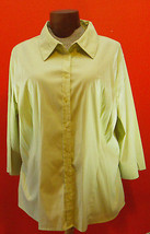 Apt 9 Green 3/4 Sleeve Button Down 3X Shirt Green Button Down Top 3X Plu... - £7.98 GBP