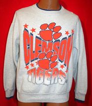Vintage 90s CLEMSON UNIVERSITY TIGERS 50/50 SWEATSHIRT XL Football MADE ... - $39.59