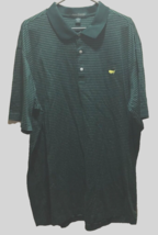 $9.99 Masters Amen Corners Green Striped Golf Augusta Pima Cotton Polo Shirt 2XL - £7.87 GBP