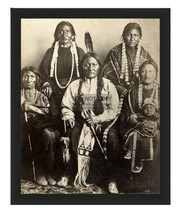 Chief Sitting Bull And His Family Native Americans 8X10 Framed Photo - £15.95 GBP