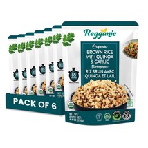 Regganic Organic Brown Rice with Quinoa &amp; Garlic, Ready to Eat, Pack of ... - $288.40 MXN