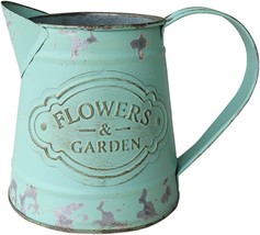 Vancore Metal Jug Vase Pitcher Flower Holder In Shabby Chic Style For Home - £36.04 GBP
