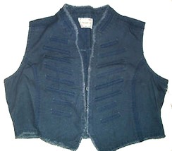 Periscope Colonial Blue Jean Denim Cropped Vest NWT $40 Sz Jrs X-Large - £25.17 GBP