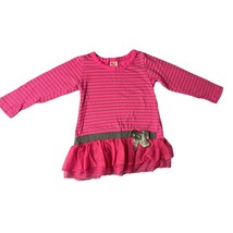 Fisher Price Girls Toddler Size 2T Pink Long Sleeve Dress Brown Horizont... - $10.88