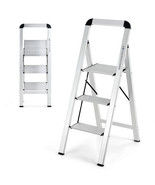 3-Step Ladder Aluminum Folding Step Stool with Non-Slip Pedal and Footpa... - £86.76 GBP