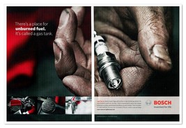 Bosch Spark Plugs A Place for Unburned Fuel 2010 2-Page Print Magazine Ad - £9.63 GBP