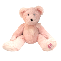 Wishpets My First Teddy Bear Plush Mia Pink Embroidered Eyes Baby Toy 2002 15&quot; - £10.19 GBP