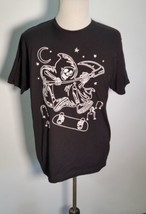 Alab Skating Grim Reaper Riding Skateboard Shirt Adult XL Black T-shirt L35 - £6.96 GBP