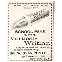 Spencerian Steel Pens 1897 Advertisement Victorian Writing New York ADBN1A8 - $19.99