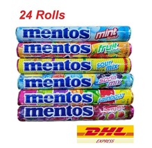 24 x Mentos Chewy Candy Mint Sweet Sour mix mixed fruit Various flavors 37g - £31.73 GBP+