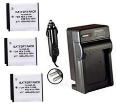 Battery  + Charger D-LI68, D-LI122,  for Pentax Optio S10, S12, VS20, Q7, Q10, - £10.06 GBP+