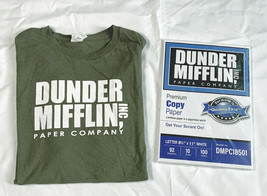 Dunder Mifflin Paper Company The Office T Shirt Mens Large &amp; 100 Sheets Paper - £23.77 GBP
