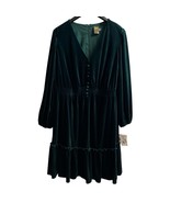 Taylor Dress Women 18W Green Velvet Smocked Waist Tiered Midi Holiday Wh... - $507.66 MXN