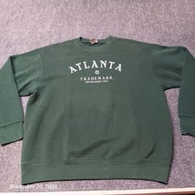 * Vintage 90s Atlanta Sweatshirt Green Adult Size XL Fruit of The Loom - $18.47