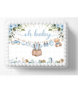 Baby Boy Clothes Line Themed Edible Image, Birthday Cake Topper Frosting Sheet I - $16.47