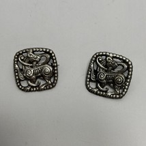 Two Vintage Silver Tone Celtic Cat Design Pins or Brooches - £12.88 GBP