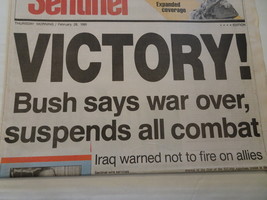 Milwaukee Sentinel - February 28, 1991 - VICTORY! - WAR - Expanded cover... - $13.69 CAD