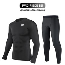 WEST BI Men&#39;s  Set Long Sleeves Compression Shirts Top Pants Running Tights Quic - £99.48 GBP