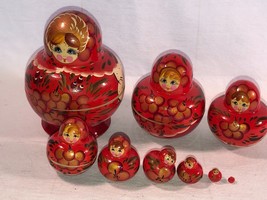 8 PC Fat Matryoshka Russian Wooden Handmade Nesting Dolls Set - £15.72 GBP