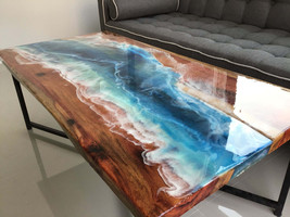 Made To Order Ocean Epoxy Table, Epoxy Coffee &amp; Dining Table, Ocean Resin Tables - £380.74 GBP+