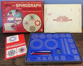 Vtg 1967 Kenner&#39;s Spirograph Good Box 2 Pens 6 Pins Instructions Made In... - $19.79