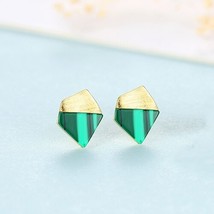 PAG&amp;MAG Vintag Geometric Turquoise Stud Earrings For Women Real Silver 925 Earri - £16.20 GBP