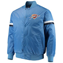 NBA Oklahoma City Thunder SkyBlue Satin Letterman Varsity Baseball Jacket - $104.98