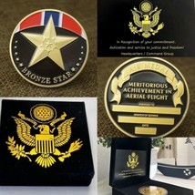 Us Military Challenge Coin &quot;Bronze Star&quot; Usmc Usn Army Usaf Uscg W Velvet Case - £21.35 GBP