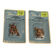 Decorative Miniature Reindeer(8) Fibre Craft #8580 VTG Christmas Holiday Diorama - $16.82