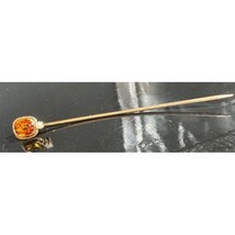 Art Deco Era Yellow Gold Golden Cz And Natural Seedpearl Stick Pin Sky - £113.85 GBP