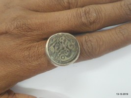 vintage antique tribal old silver ring coin ring Mughal Empire Copper Coin - £115.02 GBP