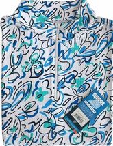 NWT Ladies IBKUL LUCIEN JADE BLUE Long Sleeve Mock Golf Shirt S M & L image 2