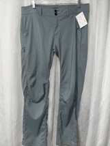 PRANA Breathe Pants Teal Button Tab Leg Drawstring Cargo Pants Size 14 NWOT - £38.36 GBP