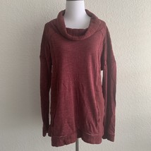 Lucky Brand Maroon Mock Turtle Neck Womans Sweater With Pockets Size XLarge - $418.09 MXN