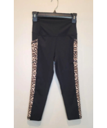 Zyia Active Black Leopard Print Side Cropped Leggings Size 4 With Pockets - $269.89 MXN