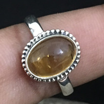 925 Solid Silver Citrine Gemstone Handmade Ring Women Festival Gift RS-1259 - £23.71 GBP