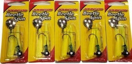 Johnson Beetle Spin Bsvp 1/4 Oz. Yellow Black Stripe Lot Of 5 New - £19.54 GBP