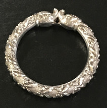 Antique Chinese double dragon handcrafted sterling silver bangle bracele... - $395.00