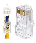 Rj45 Cat5E Pass Through Connectors - Pack Of 100 - Ez To Crimp Modular P... - $36.99