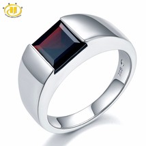 Natural Black Garnet Unisex Ring 925 Sterling Silver 1.9 Carats Natural Gemstone - £46.42 GBP