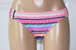 NEW California Waves Multicolor Ruched Tab Side Hipster Bikini Bottom S ... - £4.75 GBP