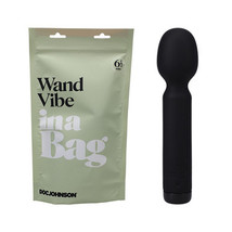 Doc Johnson Wand Vibe In A Bag Rechargeable Silicone Vibrator Black - £39.07 GBP