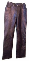 Vakko Sport Black Leather Pants 100% Genuine Leather Pants Size 10 - $123.75