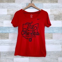 Nike The Ohio State University Graphic Tee Red Athletic Cut Buckeye Womens Small - £19.76 GBP