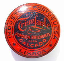 TRIUNFANTE RED ✱ Vintage Antique Grease Shoe Polish Tin Can Portugal 60´s - £13.17 GBP